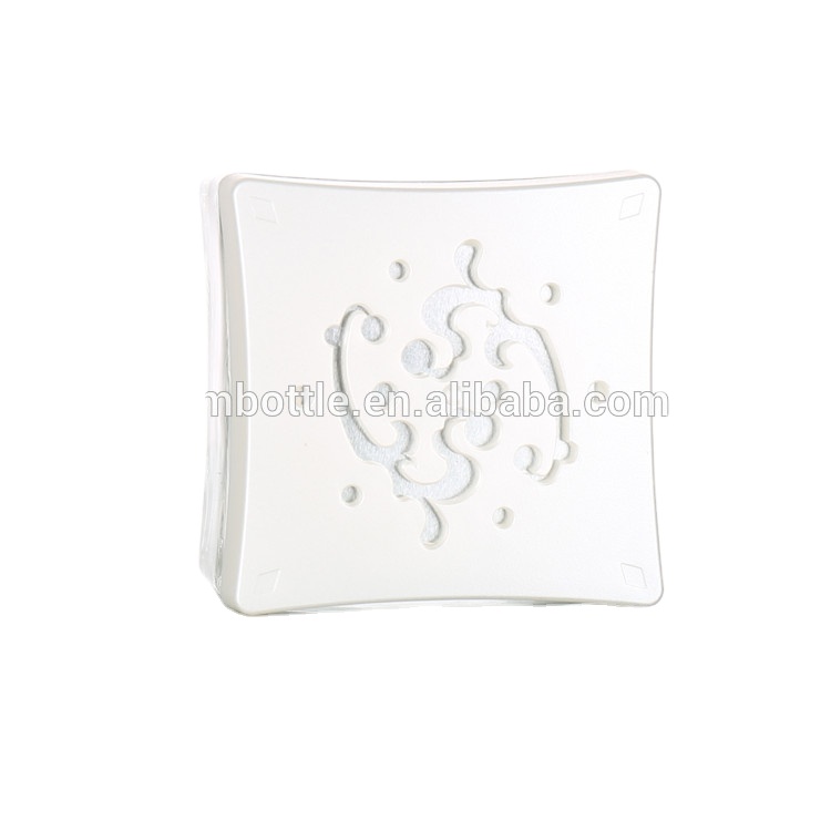 Luxury clear 120ml square shaped glass cosmetic cream jars with plastic lids