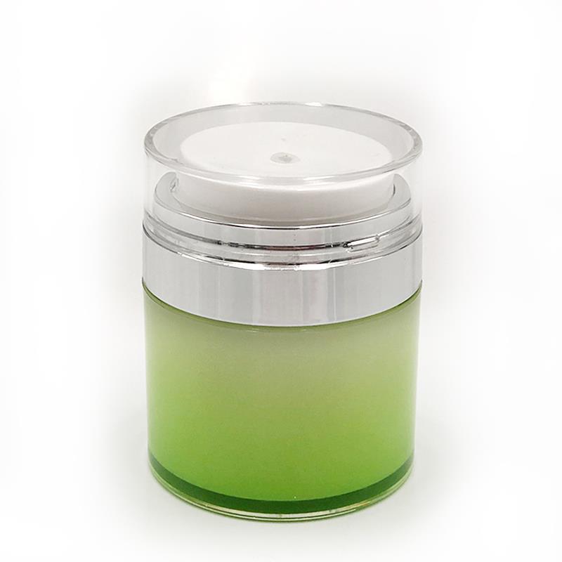 Luxury cosmetic 30g 50g rose gold acrylic airless jar with airless pump moisturizing cream jar