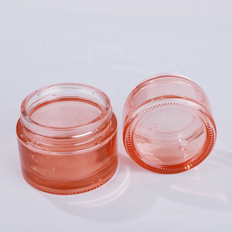 Luxury cosmetic 5g 10g 20g 30g 50g 100g light rose gold round glass cosmetic jar for cream