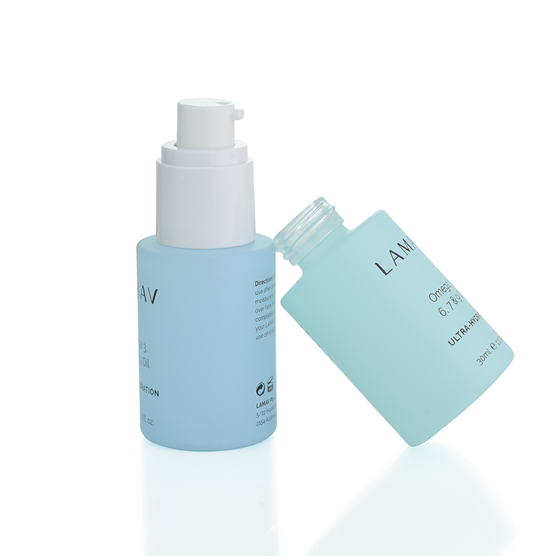 Luxury cosmetic bottle 20ml 30ml colored serum bottle with pump cosmetic glass jars manufacturer
