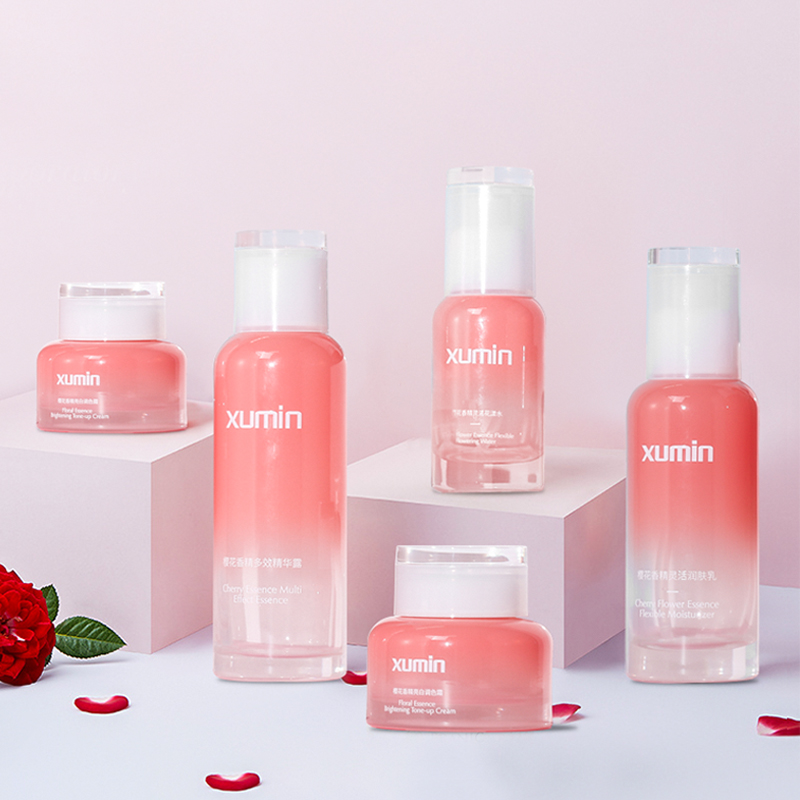 Luxury cosmetic bottle set 30G 50G 40ml 100ml 120ml oz glass bottle containers with packaging