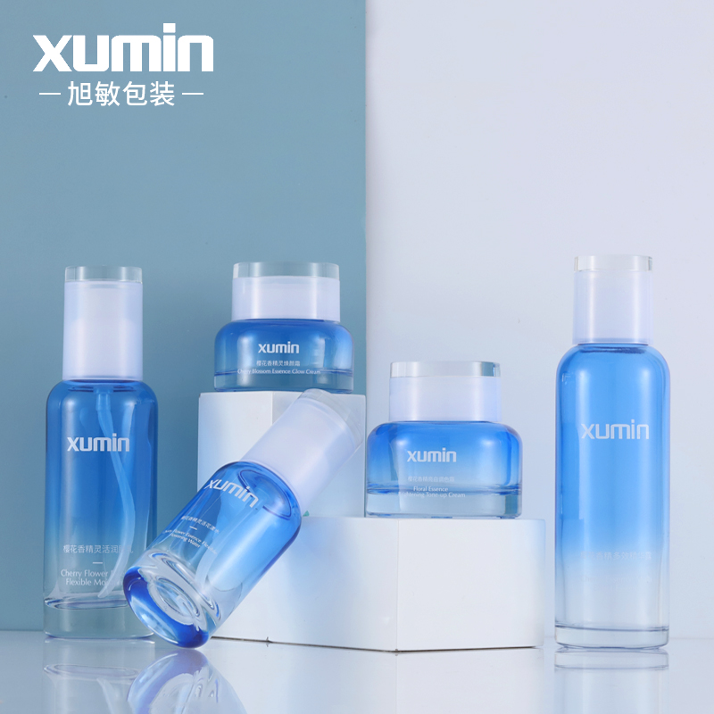Luxury cosmetic bottle set 30G 50G 40ml 100ml 120ml oz glass bottle containers with packaging