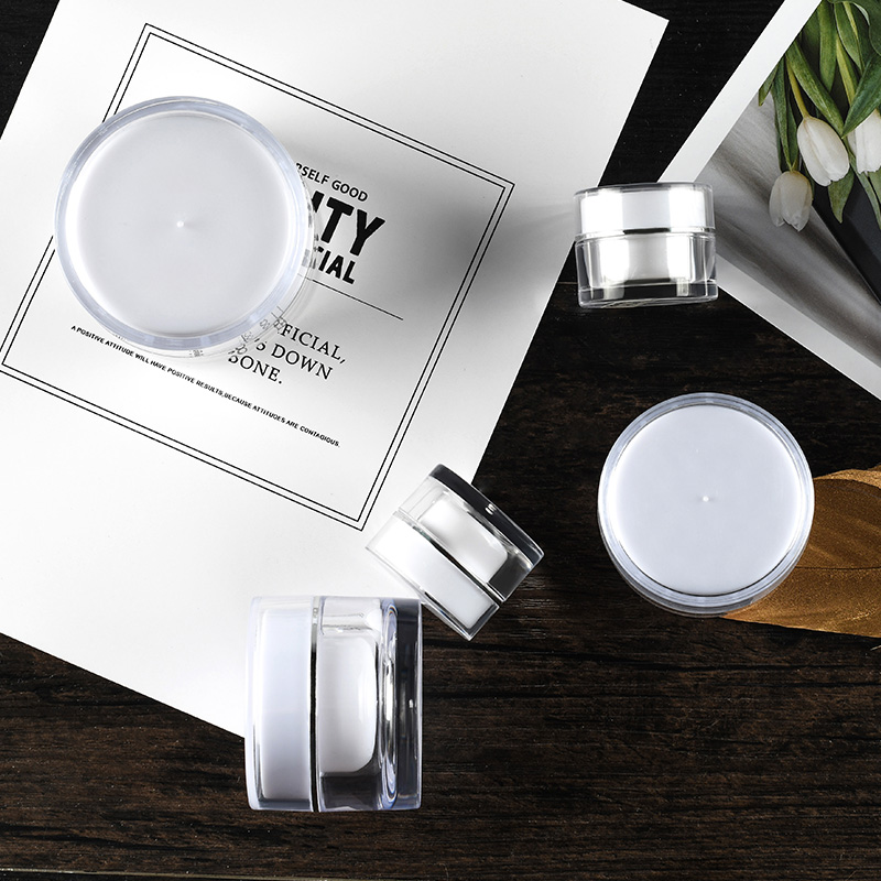 Luxury cosmetic containers 5g 10g 15g 20g 30g 50g acrylic double wall round plastic cream jar