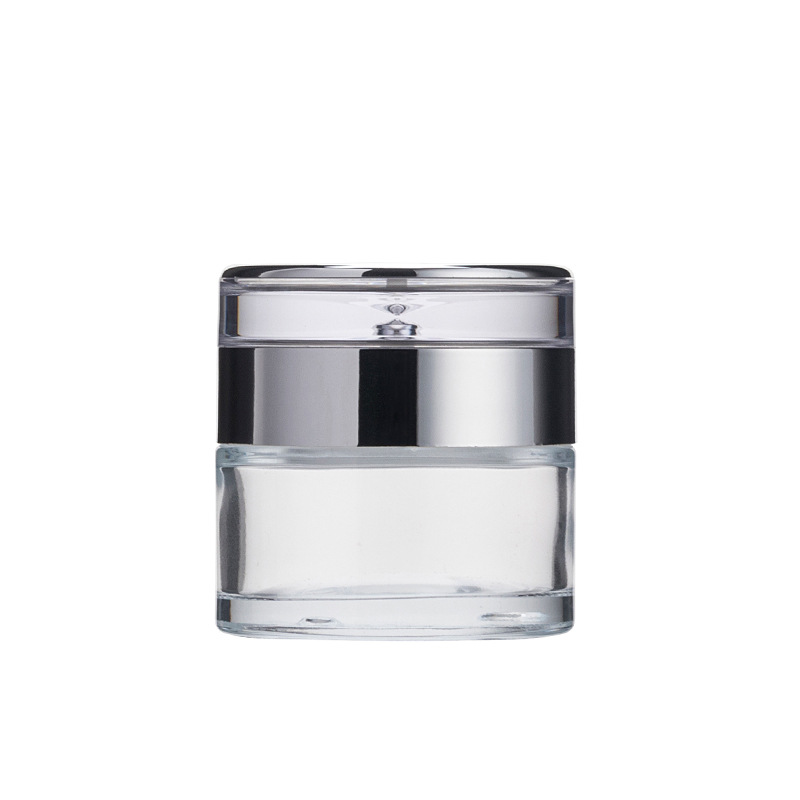 Luxury cosmetic cream packaging 20g 30g 50g rose gold glass cream jar with gold lid
