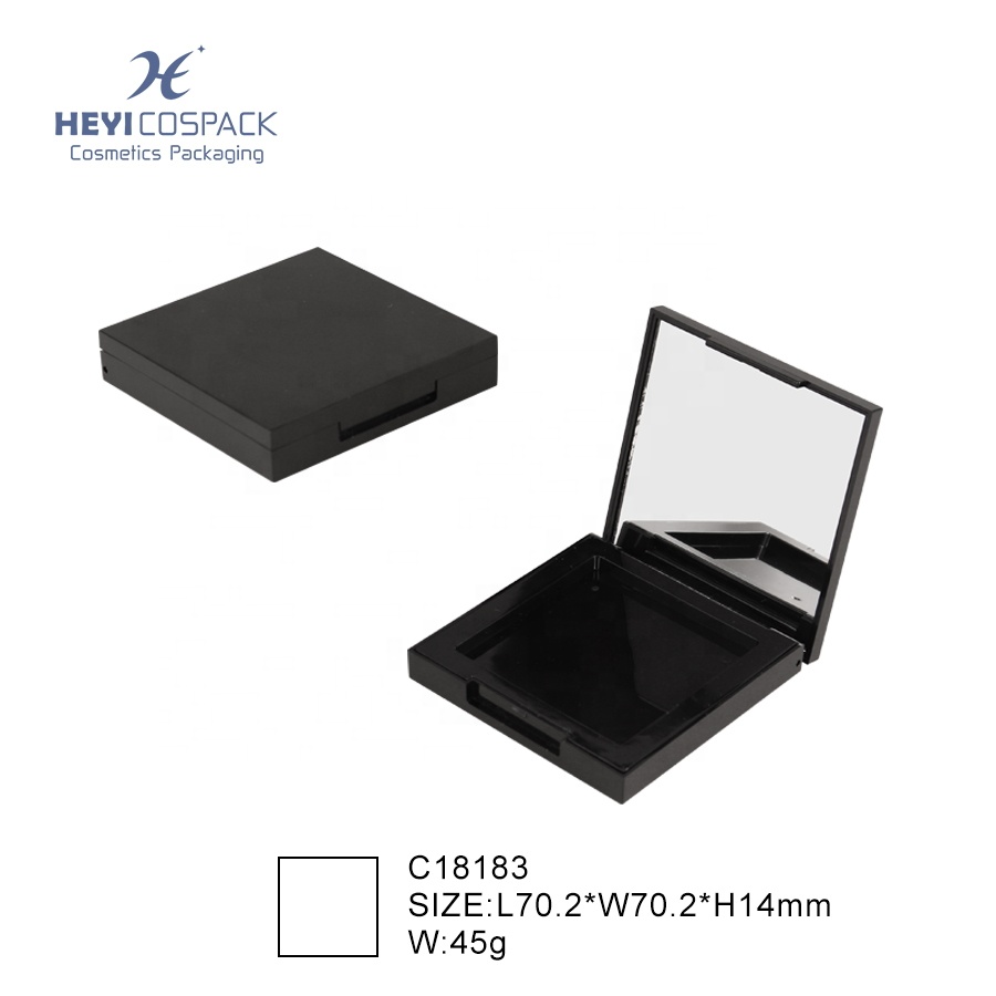 Luxury cosmetic empty square compact powder case container packaging for make up packing