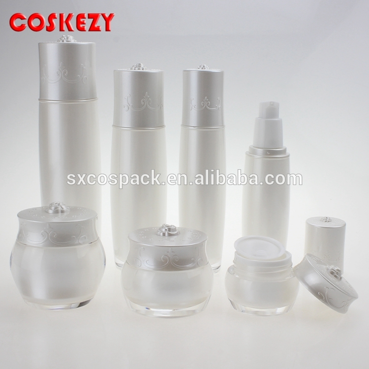 Luxury cosmetic fancy acrylic cream jar white cheap cosmetic containers wholesale for hair products
