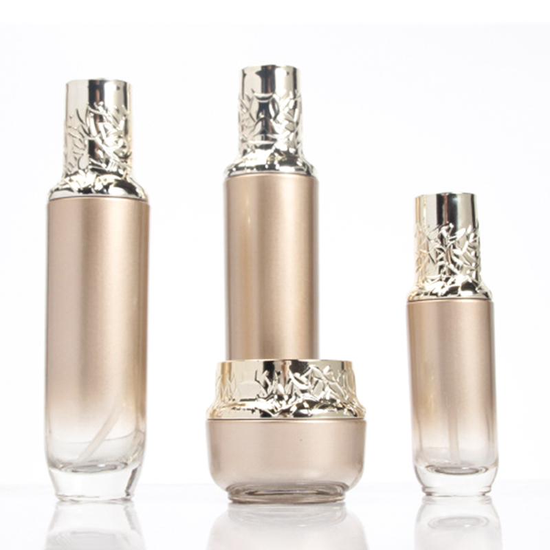 Luxury cosmetic glass containers cosmetic empty packaging bottles and jars