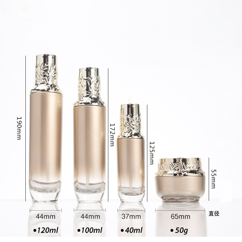 Luxury cosmetic glass containers cosmetic empty packaging bottles and jars