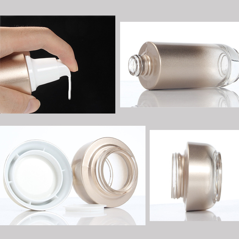 Luxury cosmetic glass containers cosmetic empty packaging bottles and jars