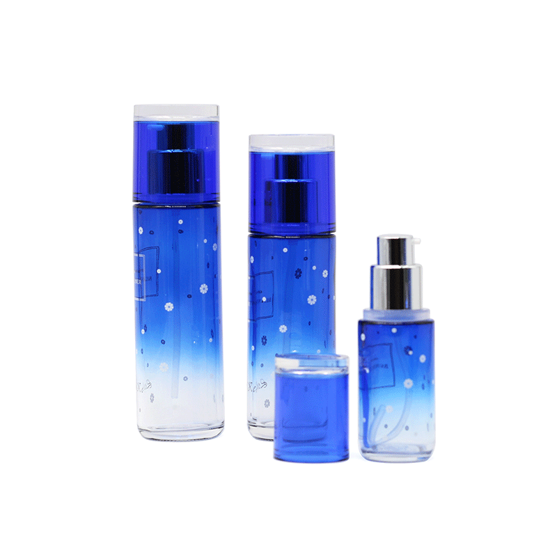 Luxury cosmetic glass cream jars and lotion bottles