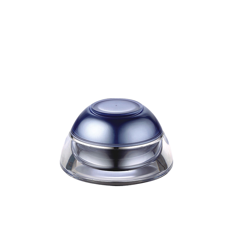 Luxury cosmetic packaging 10ml 15ml 20ml 30ml 50ml 60ml blue acrylic cream jar with PP inner pot for eye cream face cream