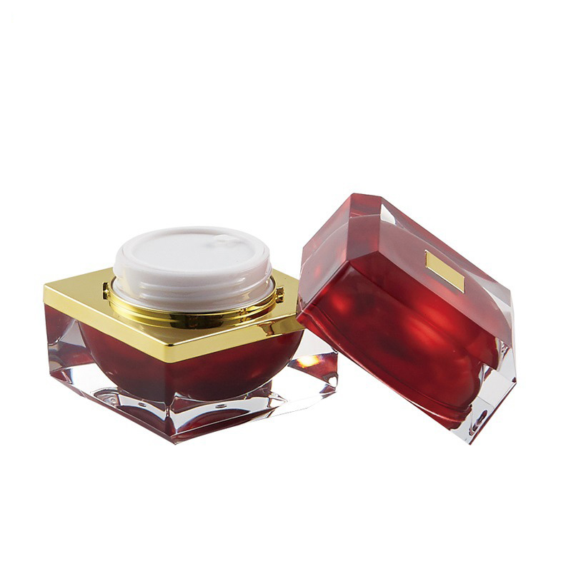 Luxury cosmetic packaging Clear square Plastic Cream Jar and bottle set for Beauty Care