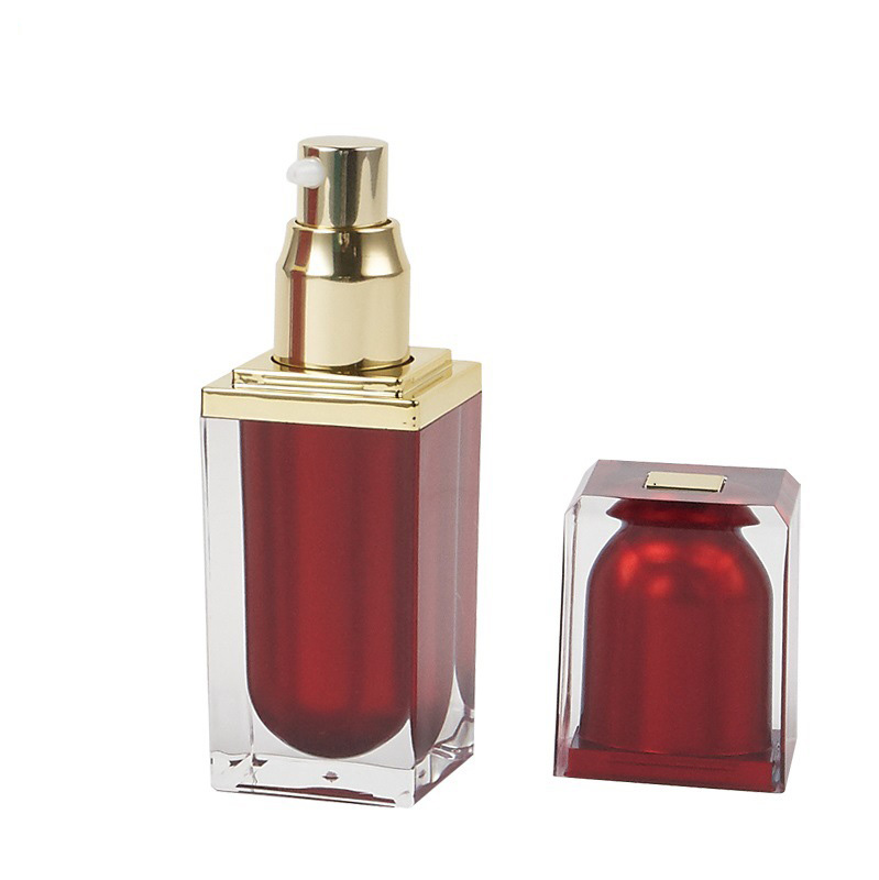 Luxury cosmetic packaging Clear square Plastic Cream Jar and bottle set for Beauty Care