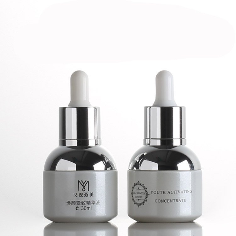 Luxury cosmetic packaging bottle 1oz fancy glass dropper bottle CBD oil serum packaging bottle 30ml 20ml 50ml