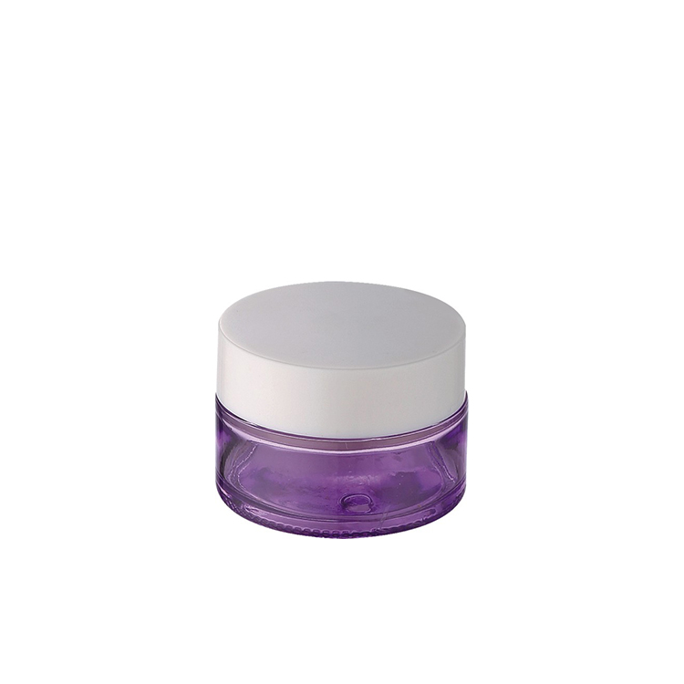 Luxury cosmetic packaging empty purple cosmetic containers 5g 10g 20g 30g 50g 100g glass face cream jar with white lid