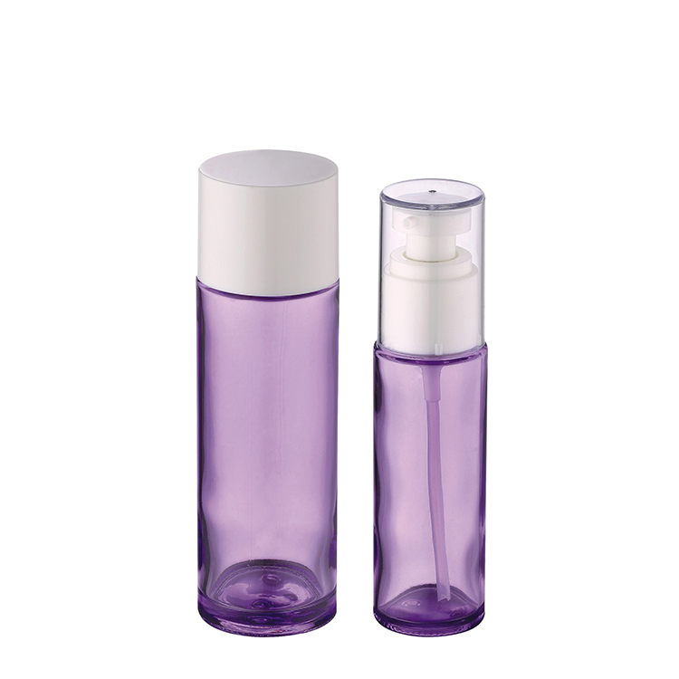 Luxury cosmetic packaging empty purple cosmetic containers 5g 10g 20g 30g 50g 100g glass face cream jar with white lid