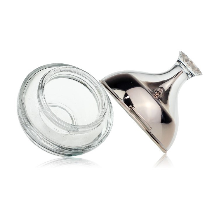 Luxury cosmetic packaging glass cream jar 30g 50g custom glass cream jar with acrylic pump cap