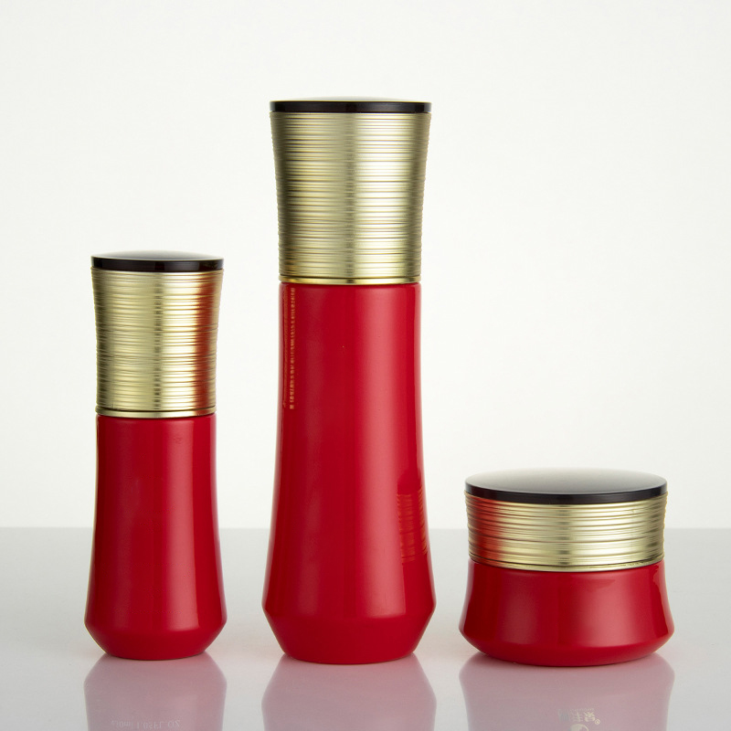 Luxury cosmetic packaging set frosted glass bottle glass jar for skin cream