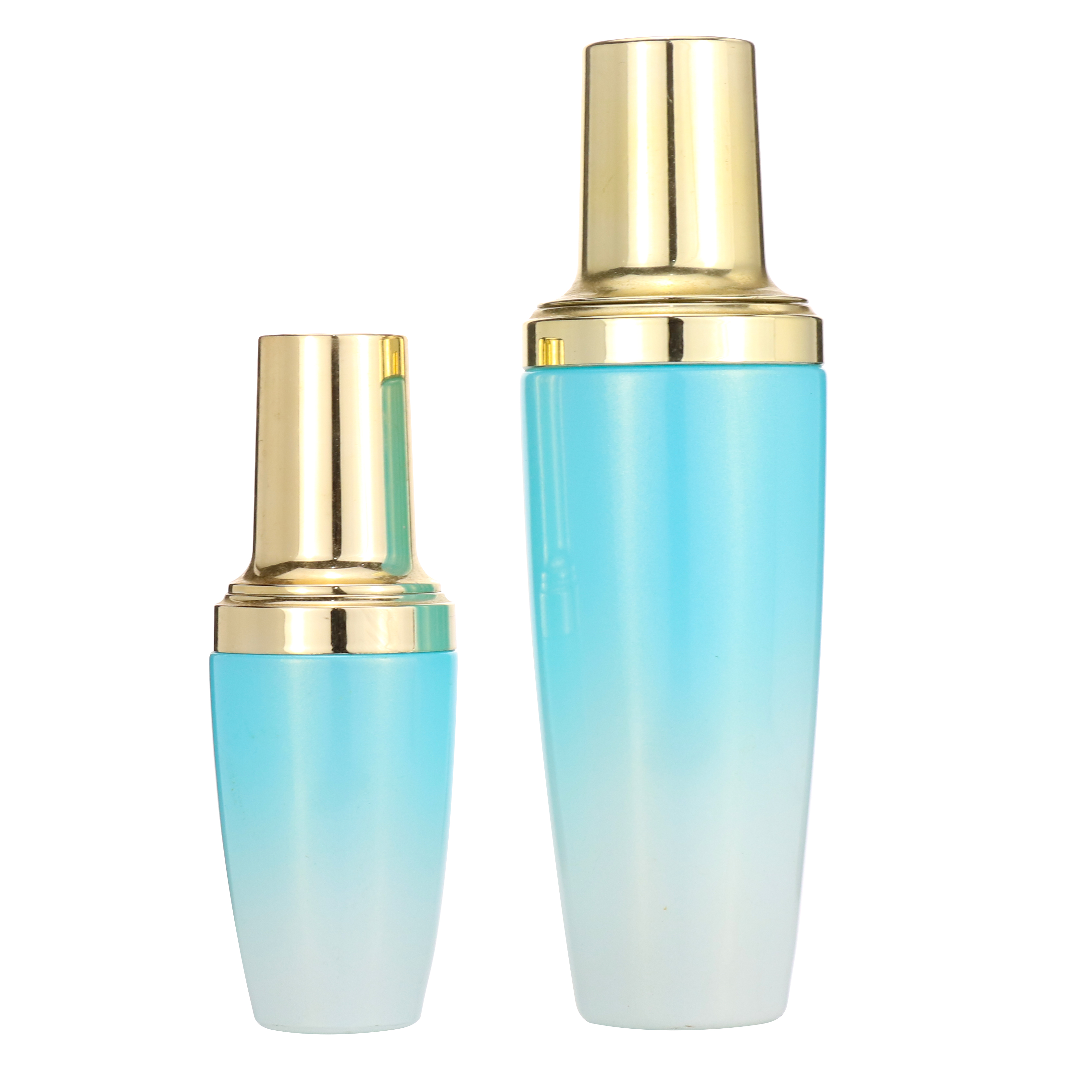 Luxury cosmetic packaging white eco airless refillable skincare 50ml press pump jar glass bottles