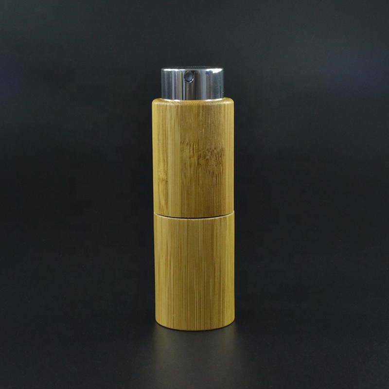 Luxury cosmetic packaging wooden 10ml bamboo perfume twist bottle