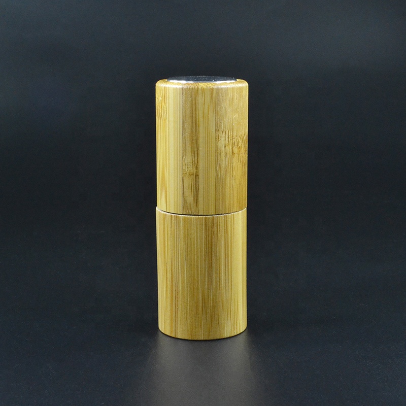 Luxury cosmetic packaging wooden 10ml bamboo perfume twist bottle