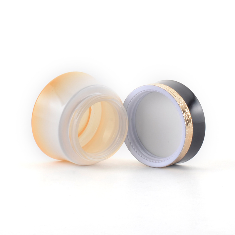 Luxury cosmetic packing amber 50g cosmetic glass jar for cosmetics container