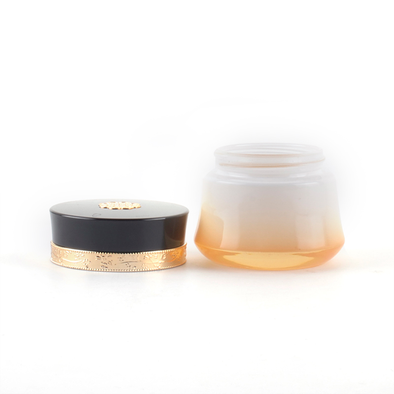 Luxury cosmetic packing amber 50g cosmetic glass jar for cosmetics container