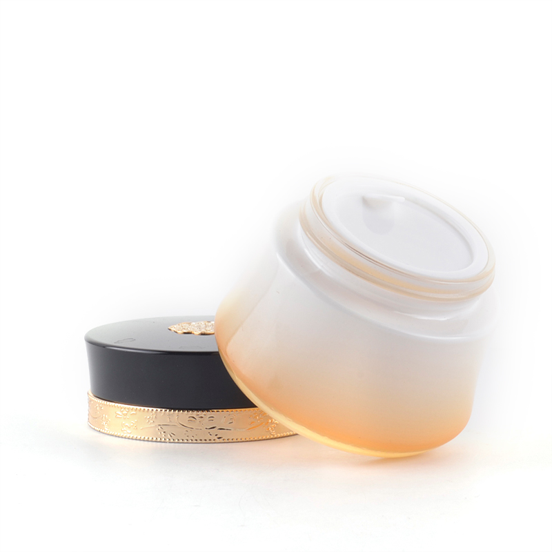 Luxury cosmetic packing amber 50g cosmetic glass jar for cosmetics container