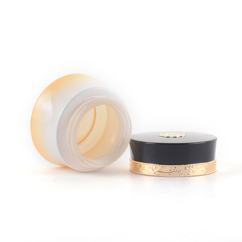 Luxury cosmetic packing amber 50g cosmetic glass jar for cosmetics container