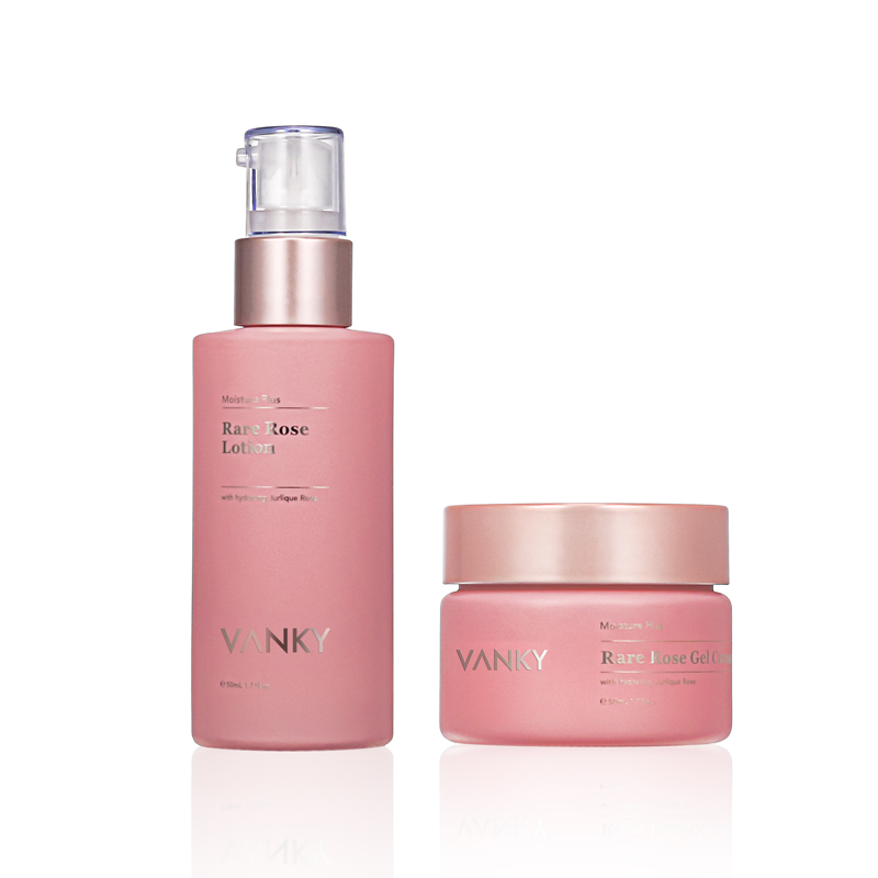 Luxury cosmetic skincare packaging glass lotion bottle and cream jar