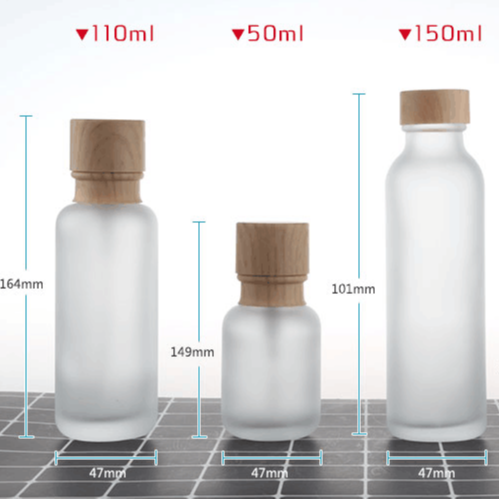 Luxury cream cosmetic glass jar 5g 10g 15g 20g 30g 50g 100g bamboo bottle glass cosmetic container with bamboo caps