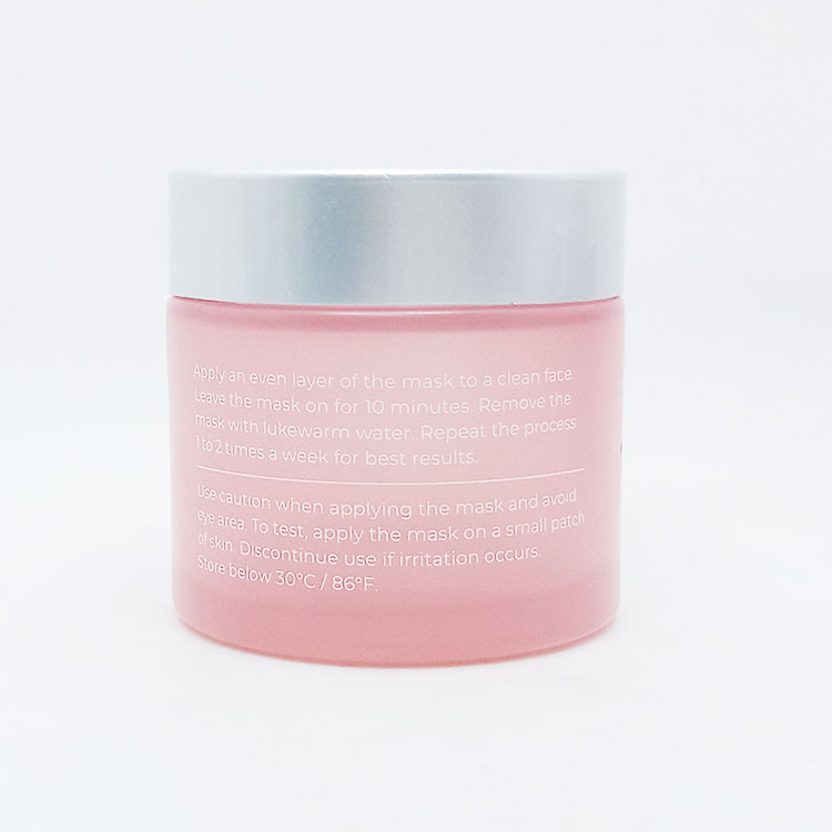Luxury cream jar  face cream jar double wall 50g  pink glass jar with aluminum lid