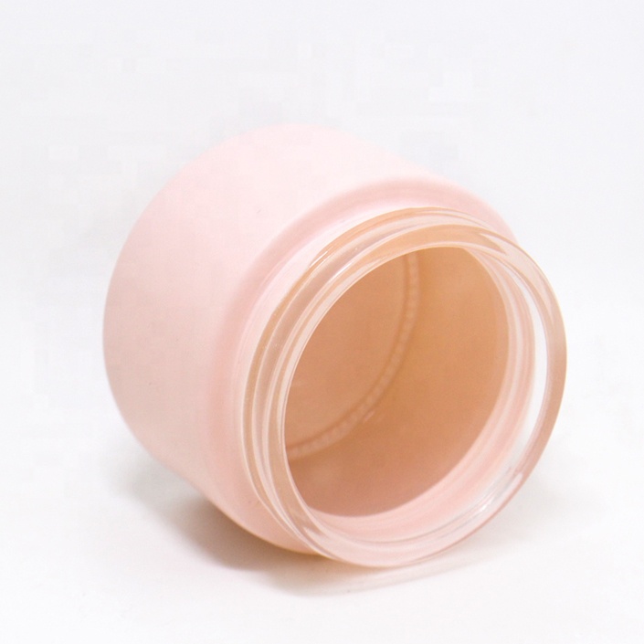 Luxury custom 20g 30g 50g 60g 100g frosted matte lovely pink face cream glass cosmetic jar