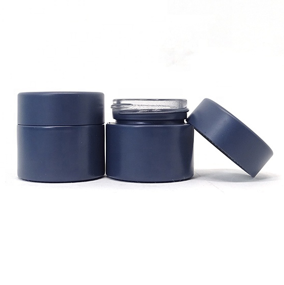 Luxury custom 20g 30g 50g 60g 100g frosted navy blue color face cream glass cosmetic jar