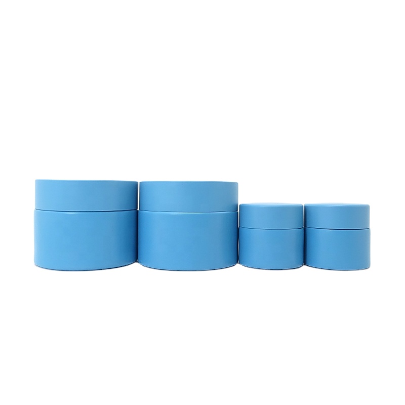 Luxury custom 20g 30g 50g 60g 100g frosted navy blue color face cream glass cosmetic jar