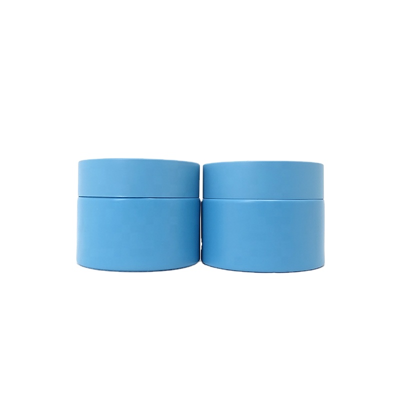 Luxury custom 20g 30g 50g 60g 100g frosted navy blue color face cream glass cosmetic jar