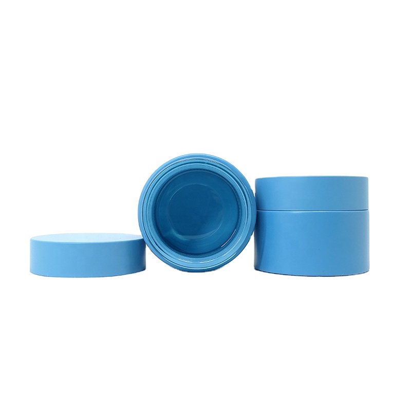 Luxury custom 20g 30g 50g 60g 100g frosted navy blue color face cream glass cosmetic jar