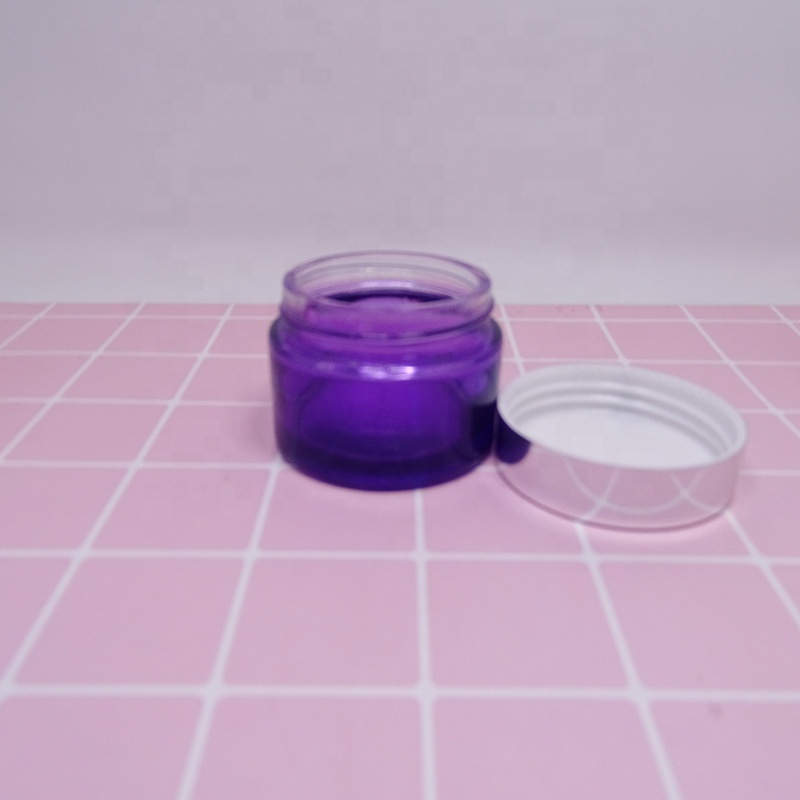 Luxury custom color 50g glass cosmetic jar with gold lid for facial cream