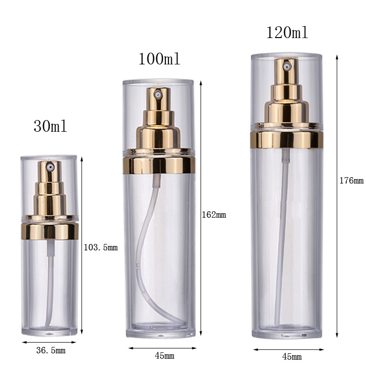 Luxury custom logo clear acrylic cosmetic bottle jar with good price empty cosmetic cosmetic package lotion bottle toner bottle