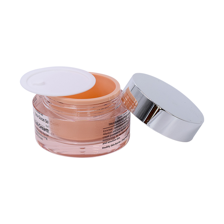 Luxury cylinder 50g acrylic face body cream jar double wall acrylic container