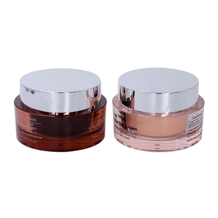 Luxury cylinder 50g acrylic face body cream jar double wall acrylic container