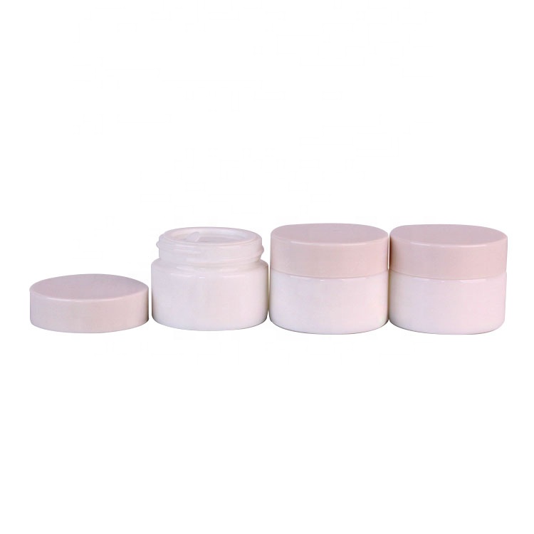 Luxury design cosmetic white porcelain bottle 30g glass cream jar with screw lid