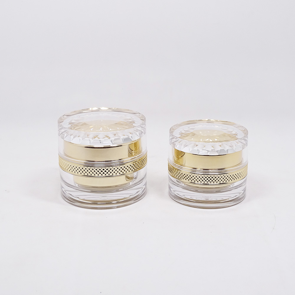 Luxury diamond acrylic cream jar cosmetic packaging jars for sale