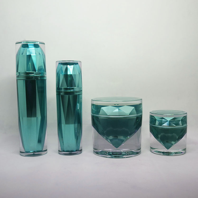 Luxury diamond shape 15g 50g light purple cosmetic acrylic jars