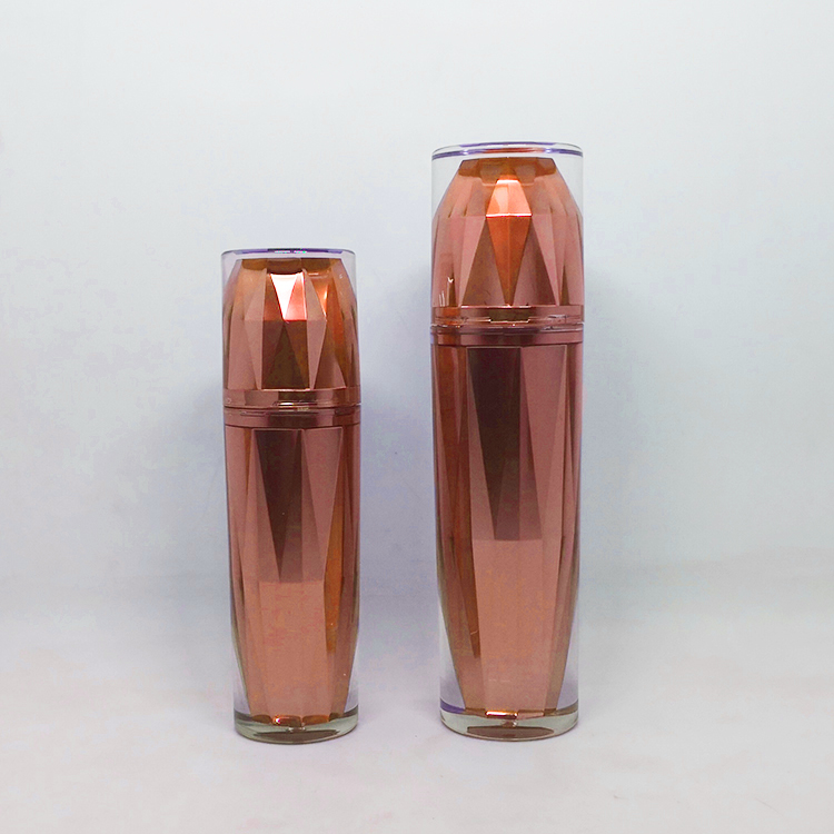 Luxury diamond shape 15g 50g light purple cosmetic acrylic jars