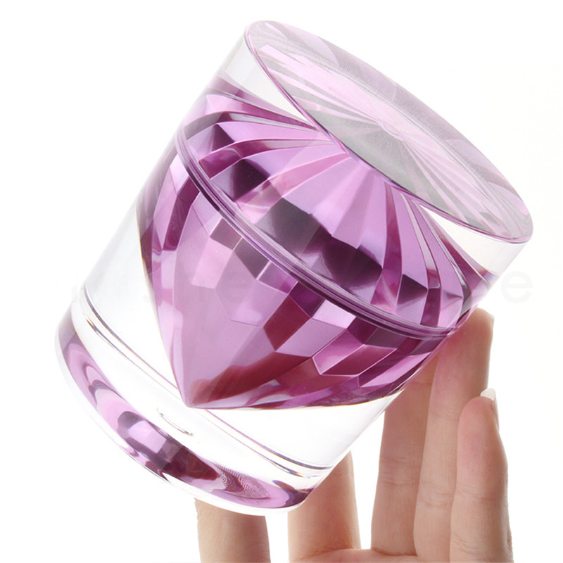 Luxury diamond shape 15g 50g light purple cosmetic acrylic jars