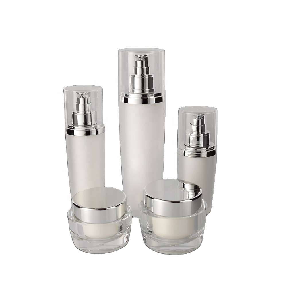 Luxury double wall oval cosmetic cream empty acrylic jars with round cap