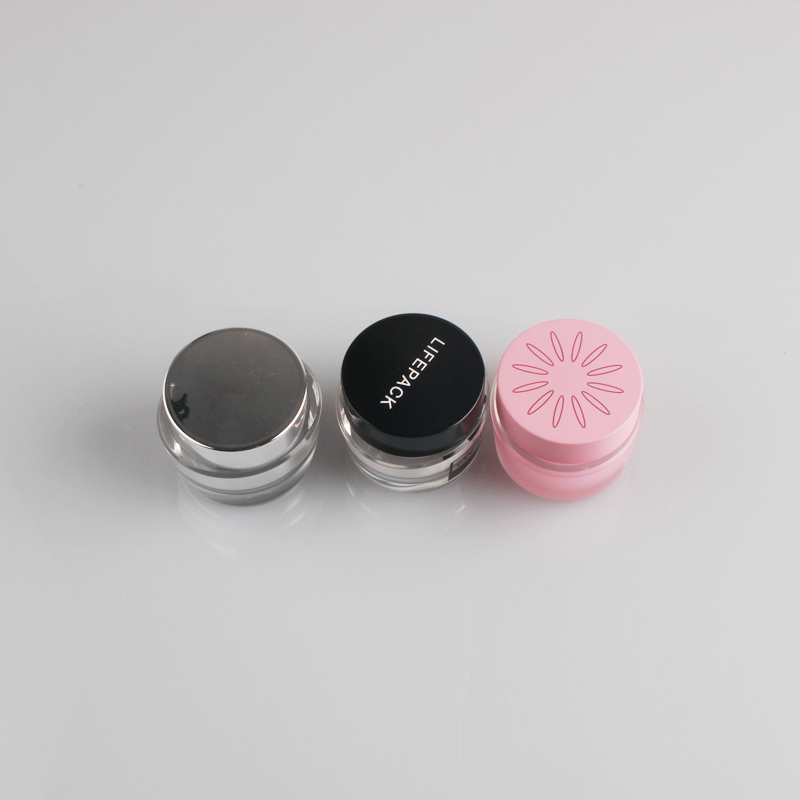 Luxury double wall oval cosmetics cream empty acrylic jars with round cap