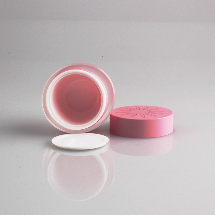 Luxury double wall oval cosmetics cream empty acrylic jars with round cap