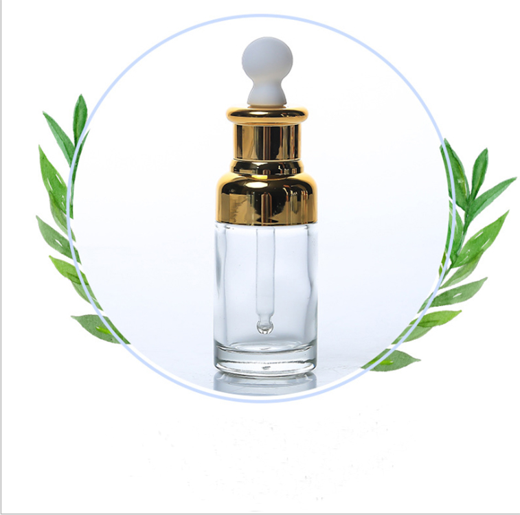 Luxury dropper packaging essential oil bottle 20ml,30ml,50ml clear glass bottle with dropper